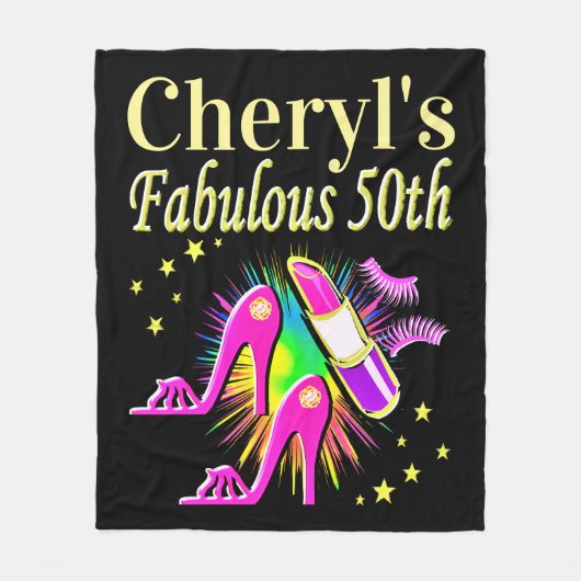 HET IS UW FANTASTISCHE 50E GEPERSONALISEERDE ONTWE FLEECE DEKEN (Voorkant)