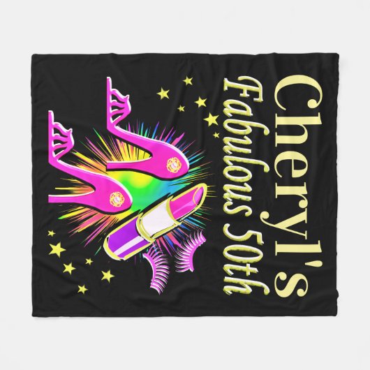 HET IS UW FANTASTISCHE 50E GEPERSONALISEERDE ONTWE FLEECE DEKEN (Voorkant (Horizontaal))