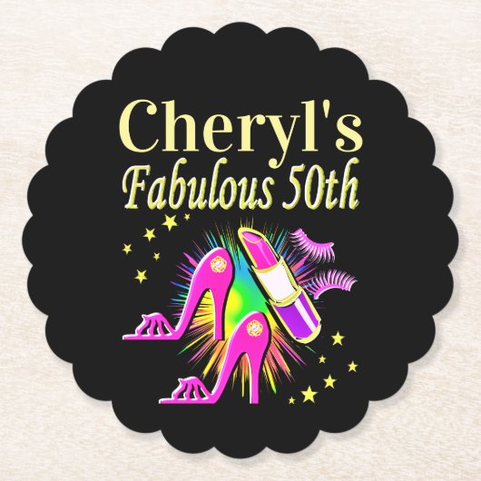 HET IS UW FANTASTISCHE 50E GEPERSONALISEERDE ONTWE KARTONNEN ONDERZETTERS (Voorkant)