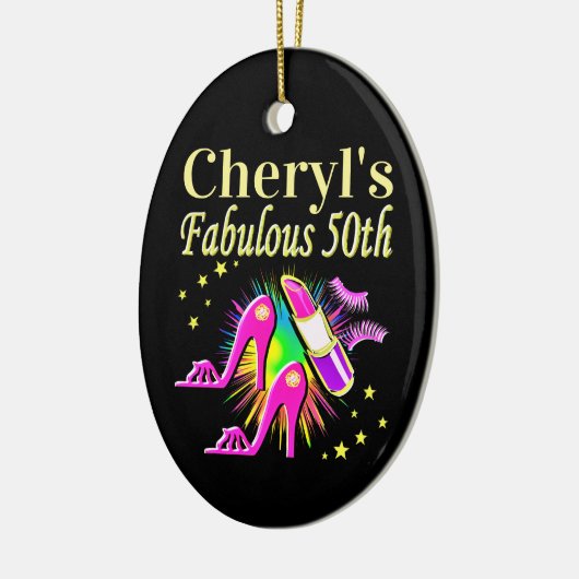 HET IS UW FANTASTISCHE 50E GEPERSONALISEERDE ONTWE KERAMISCH ORNAMENT (Links)