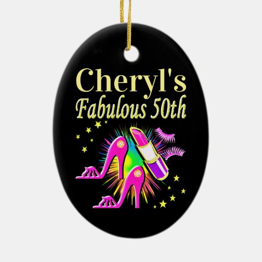 HET IS UW FANTASTISCHE 50E GEPERSONALISEERDE ONTWE KERAMISCH ORNAMENT (Achterkant)