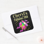 HET IS UW FANTASTISCHE 50E GEPERSONALISEERDE ONTWE VIERKANTE STICKER (Envelop)