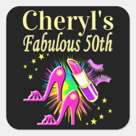 HET IS UW FANTASTISCHE 50E GEPERSONALISEERDE ONTWE VIERKANTE STICKER