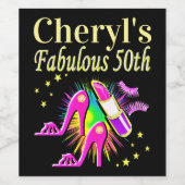 HET IS UW FANTASTISCHE 50E GEPERSONALISEERDE ONTWE WIJN ETIKET (Enkel label)