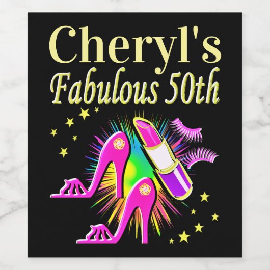 HET IS UW FANTASTISCHE 50E GEPERSONALISEERDE ONTWE WIJN ETIKET (Enkel label)