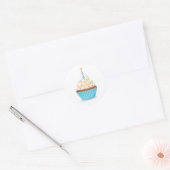 Het is uw Happy Birthday Cupcake/Sticker Ronde Sticker (Envelop)