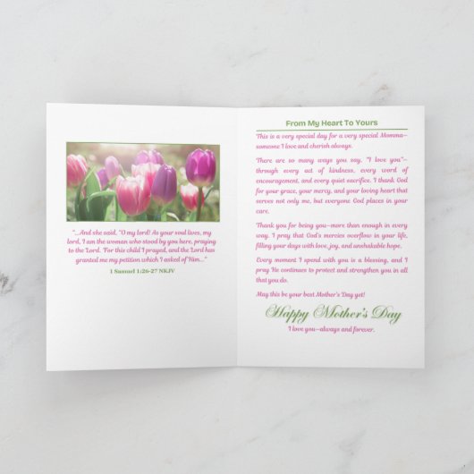 Het is uw speciale dag (1 Samuël 1:26-27) Kaart (Binnen)