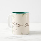 Het is uw tijd om bloei-Motivatie Mok, bloemen Tweekleurige Koffiemok (Voorkant links)