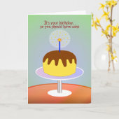 Het is Uw Verjaardag zodat zou u Cake moeten Kaart (Gele Bloem)