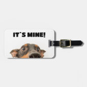 Het is van mij! Hond piekend foto Bagagelabel (Voorkant horizontaal)