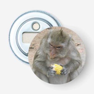 Het is van mij!! ... Wilde Thaise makaak aap Button Flesopener
