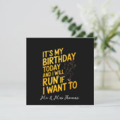 Het is vandaag mijn verjaardag en ik ga er vandoor kaart (Staand voorkant)