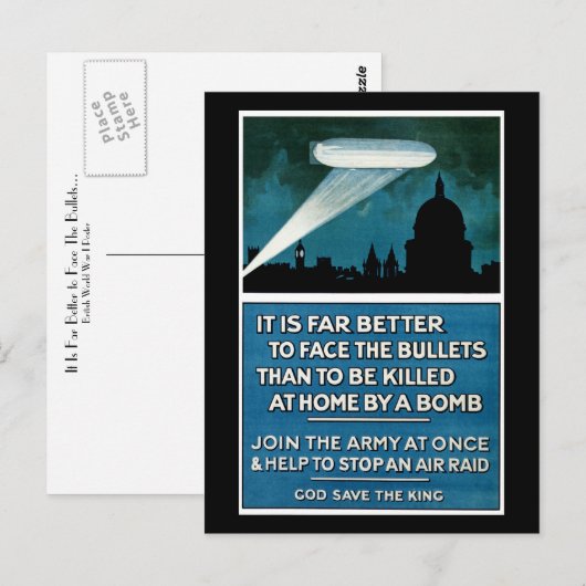 Het is veel beter om de kogels te zien... briefkaart (Voorkant / Achterkant)