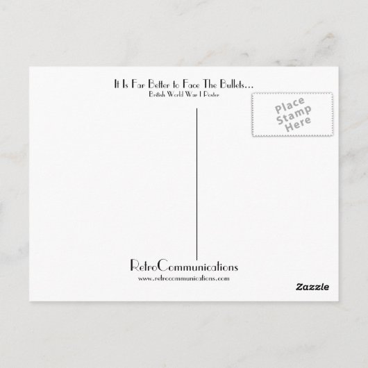 Het is veel beter om de kogels te zien... briefkaart (Achterkant)