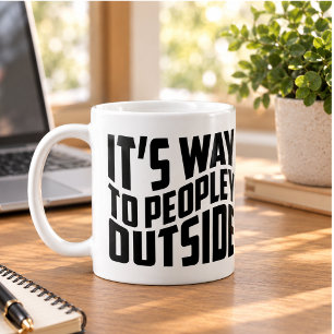 Het is veel te druk buiten Grappige Introvert Koffiemok