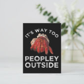 Het is veel te veel mensen buiten Hermit Crab Briefkaart (Staand voorkant)