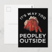 Het is veel te veel mensen buiten Hermit Crab Briefkaart (Voorkant / Achterkant)