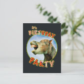 Het is verjaardagsfeestje uitnodiging briefkaart (Staand voorkant)
