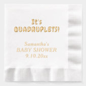Het is vierling Baby shower Folie Servetten (Voorkant)