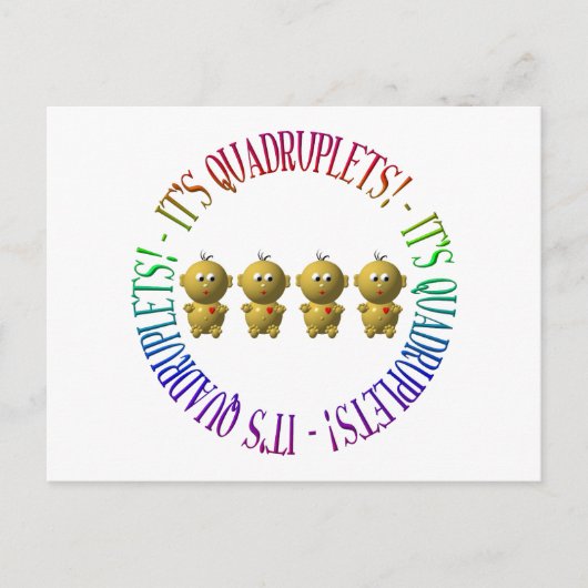 Het is viervoudig! briefkaart (Voorkant)