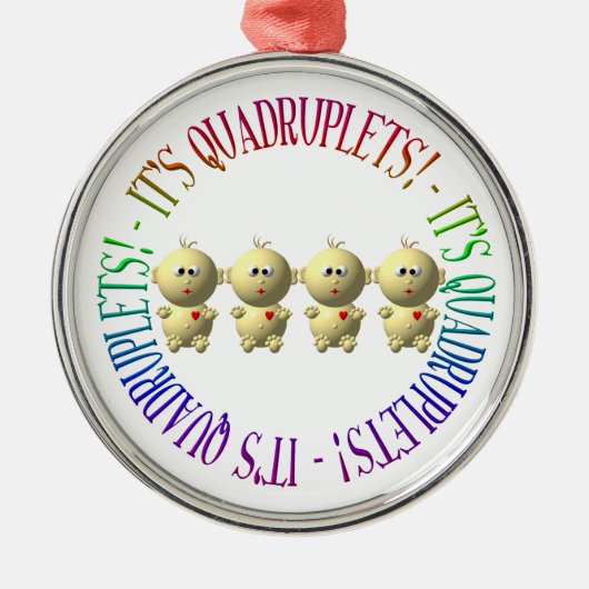 Het is viervoudig! metalen ornament (Voorkant)