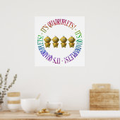 Het is viervoudig! poster (Keuken)