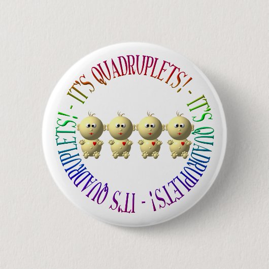 Het is viervoudig! ronde button 5,7 cm (Voorkant)