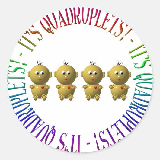 Het is viervoudig! ronde sticker (Voorkant)