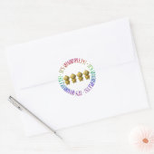 Het is viervoudig! ronde sticker (Envelop)
