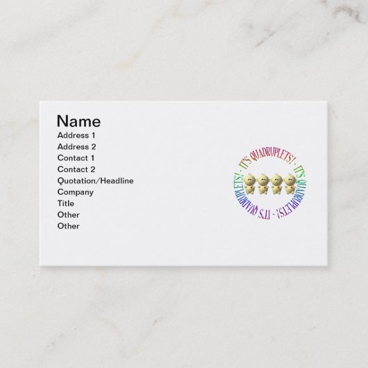 Het is viervoudig! visitekaartje (Voorkant)