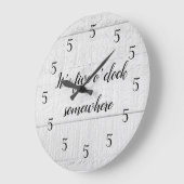 Het is vijf uur ergens Shiplap Rustic Grote Klok (Hoek)