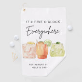 Het is vijf uur overal met pensioen feest golfhanddoek (Insitu)