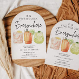 Het is vijf uur overal met pensioen feest kaart