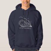 Het is visbaar funny fishing hoodie (Voorkant)