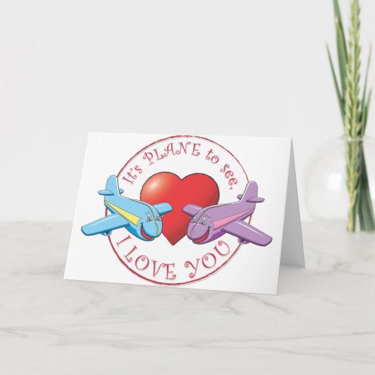 Het is vliegtuig om te zien, ik hou van je feestdagen kaart (Voorkant)
