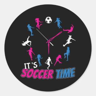 Het is Voetbal Tijd Meisjes Voetbal Quote Ronde Sticker