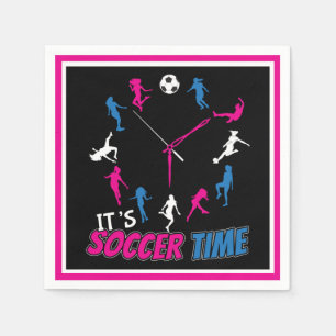 Het is Voetbal Tijd Meisjes Voetbal Quote Servet