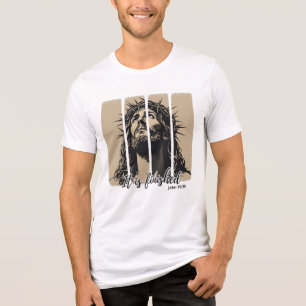 Het is volbracht – Jezus Kruisiging Kunst Tri-Blend Shirt