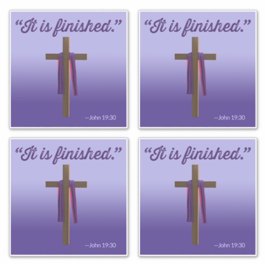 Het is voltooid bijbel citaat sticker (Voorkant)