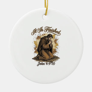 Het Is Voltooid Bijbelvers Vintage Christelijk T-S Keramisch Ornament
