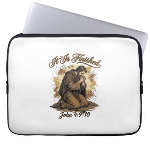 Het Is Voltooid Bijbelvers Vintage Christelijk T-s Laptop Sleeve
