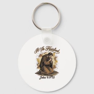 Het Is Voltooid Bijbelvers Vintage Christelijk T-s Sleutelhanger