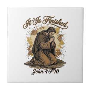 Het Is Voltooid Bijbelvers Vintage Christelijk T-s Tegeltje
