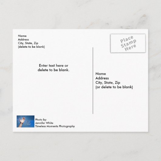 Het is voltooid briefkaart (Achterkant)