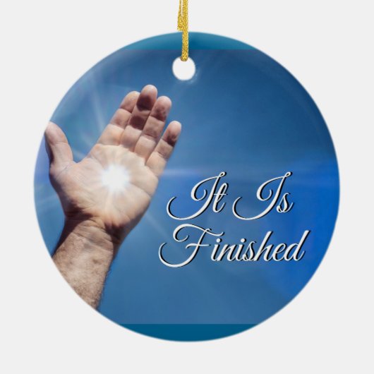 Het is voltooid keramisch ornament (Achterkant)