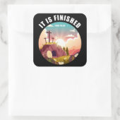 Het is voltooid Paaskruis Christelijk geloof Vierkante Sticker (Tas)