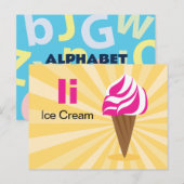 Het is voor Ice Cream - Alphabet Flash Kaart (Voorkant / Achterkant)
