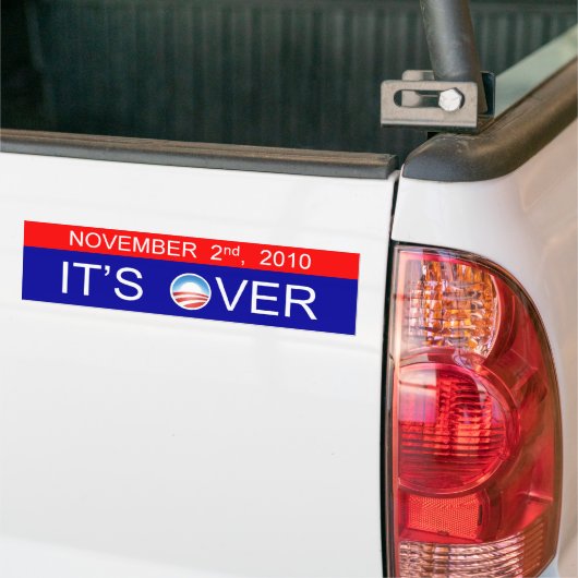 Het is voorbij bumpersticker (Op Truck)