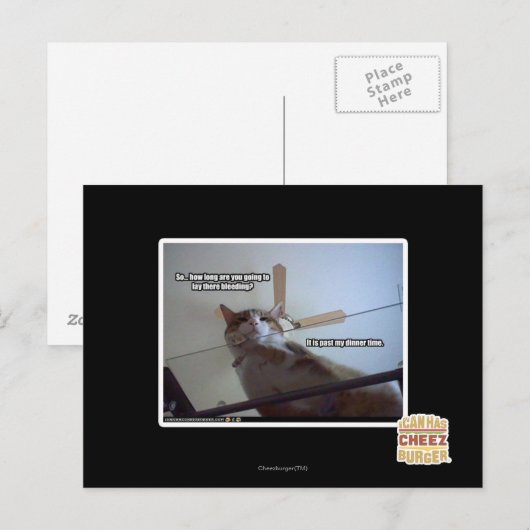 Het is voorbij mijn avondeten briefkaart (Voorkant / Achterkant)