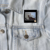 Het is voorbij mijn avondeten vierkante button 5,1 cm (In situ)